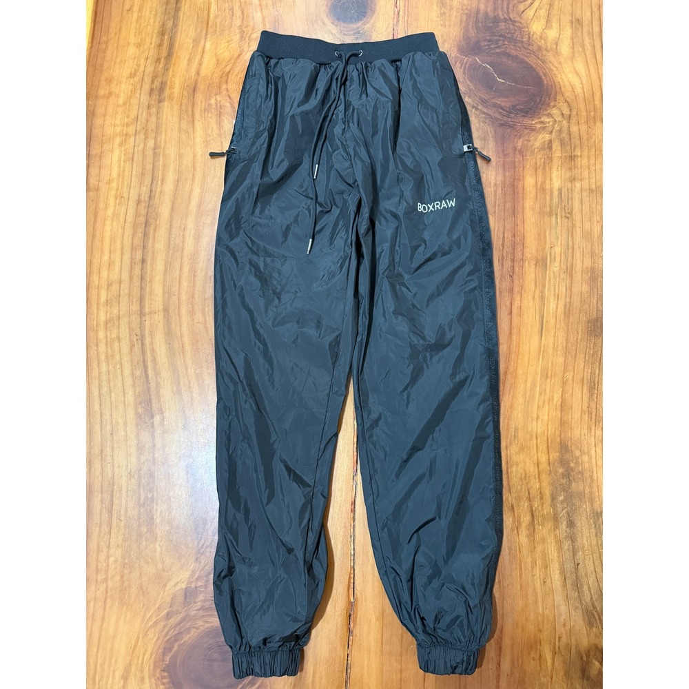 Boxraw Men's Pants Small Jogger Boxing Athletic Black Polyester LL18